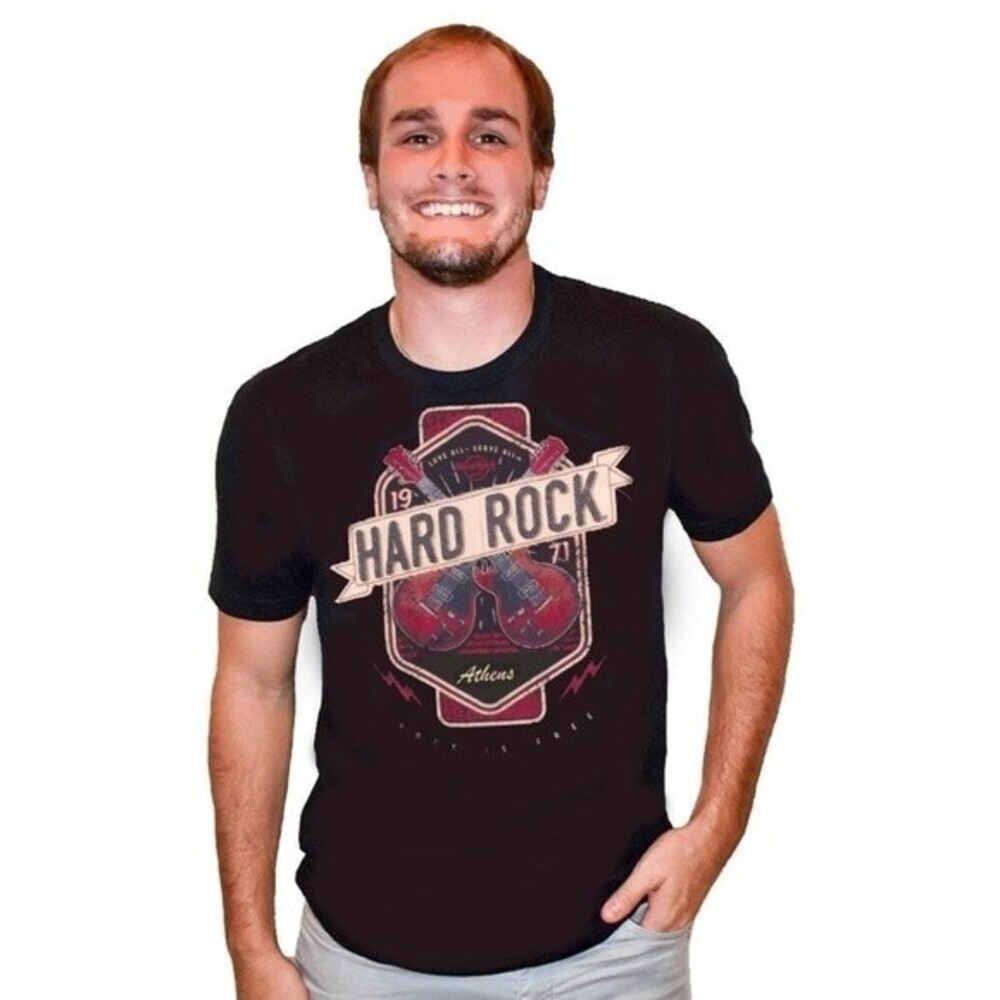 Hard Rock Men's Twin Guitar Applique Boston Tee NWT